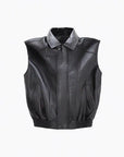 Aiden Leather Vest - Black