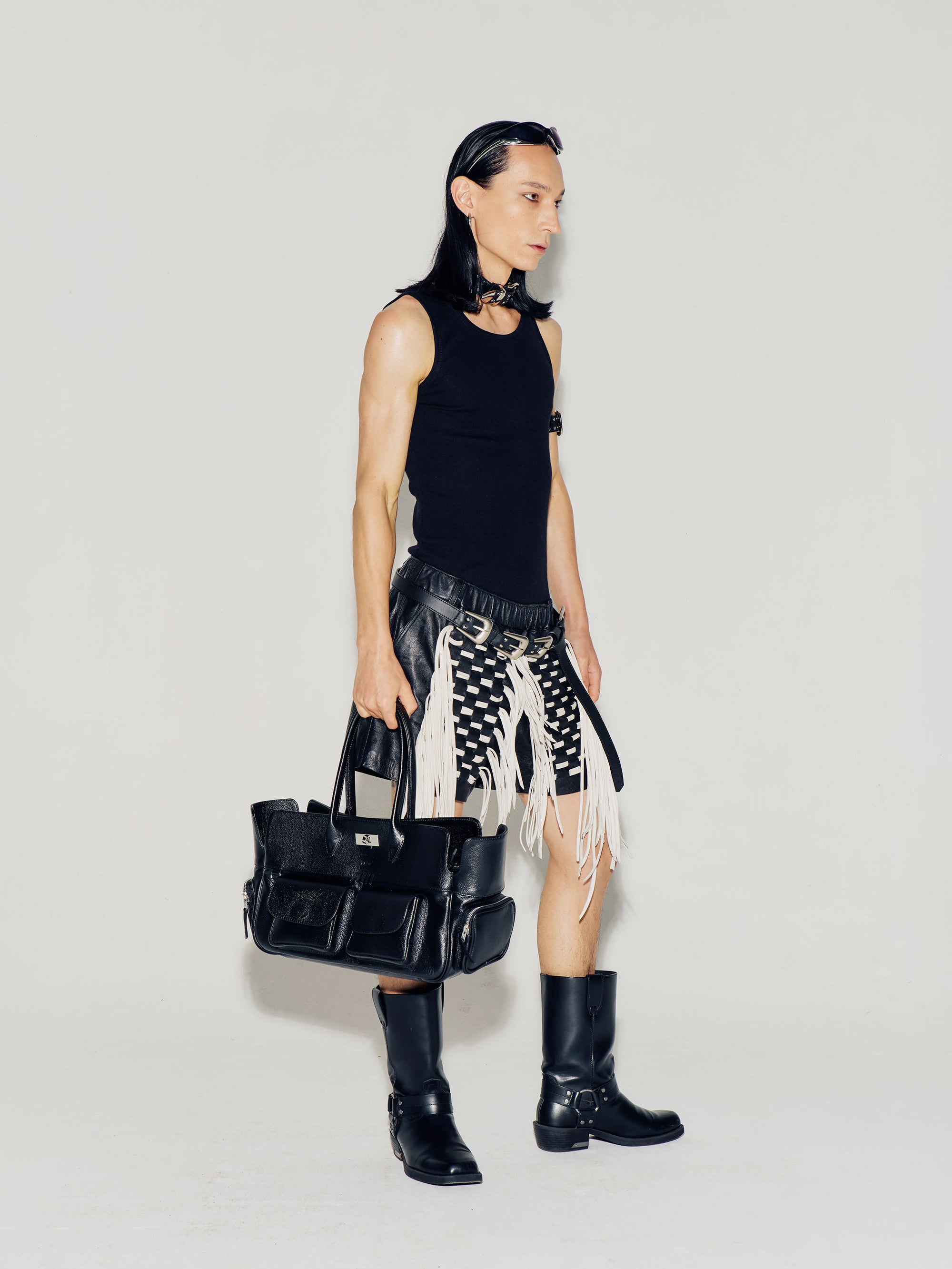 Solene Medium - Pebbled Black