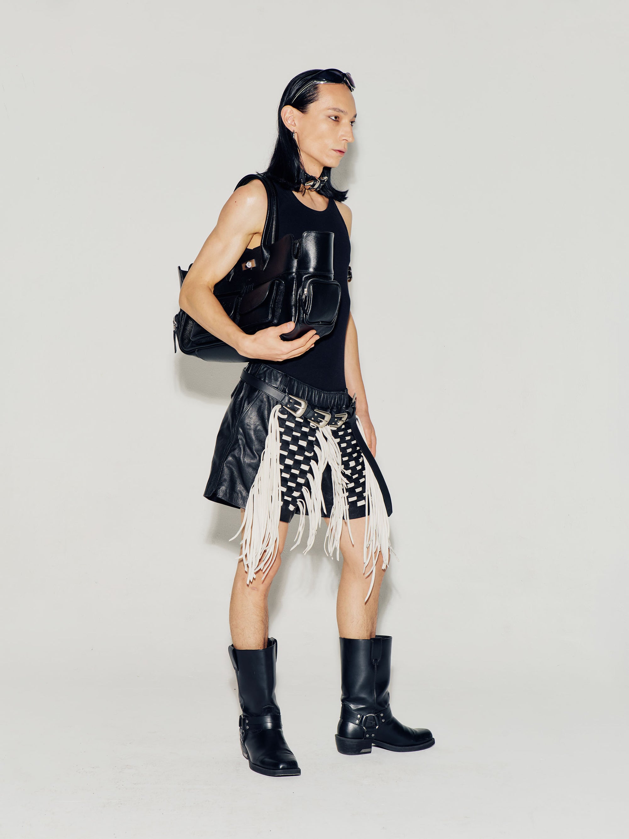 Solene Medium - Pebbled Black