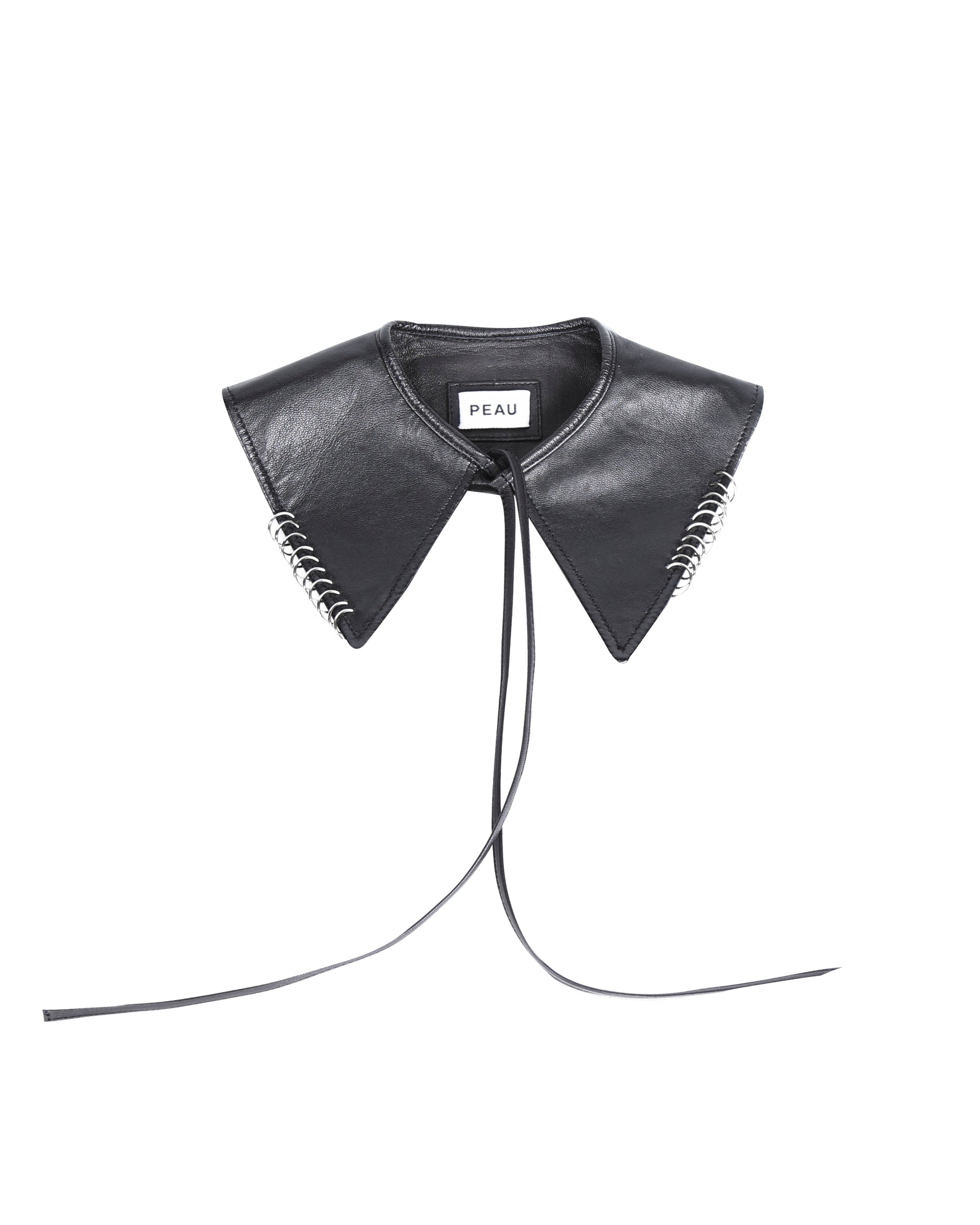 Leather Ring Collar - Black
