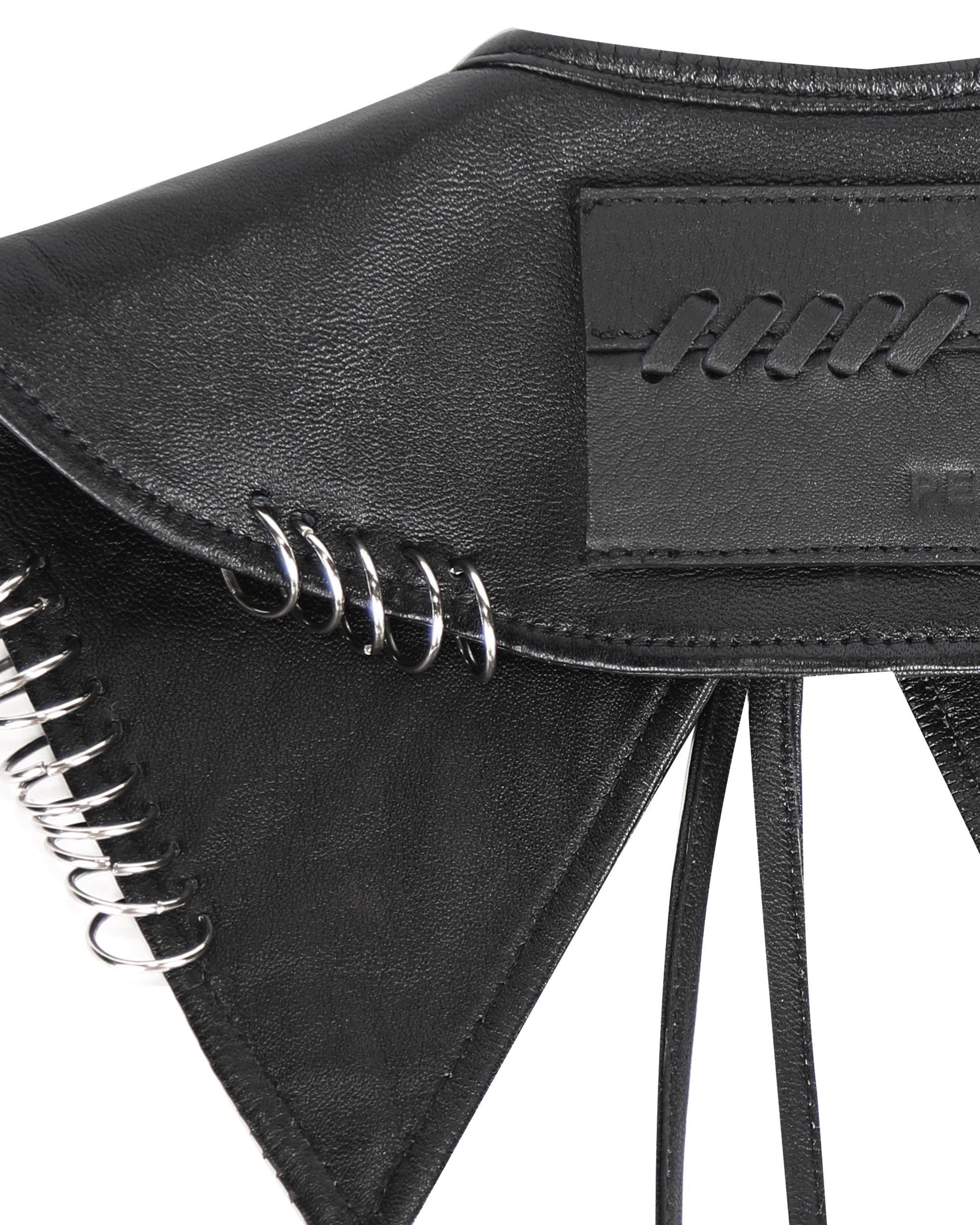 Leather Ring Collar - Black