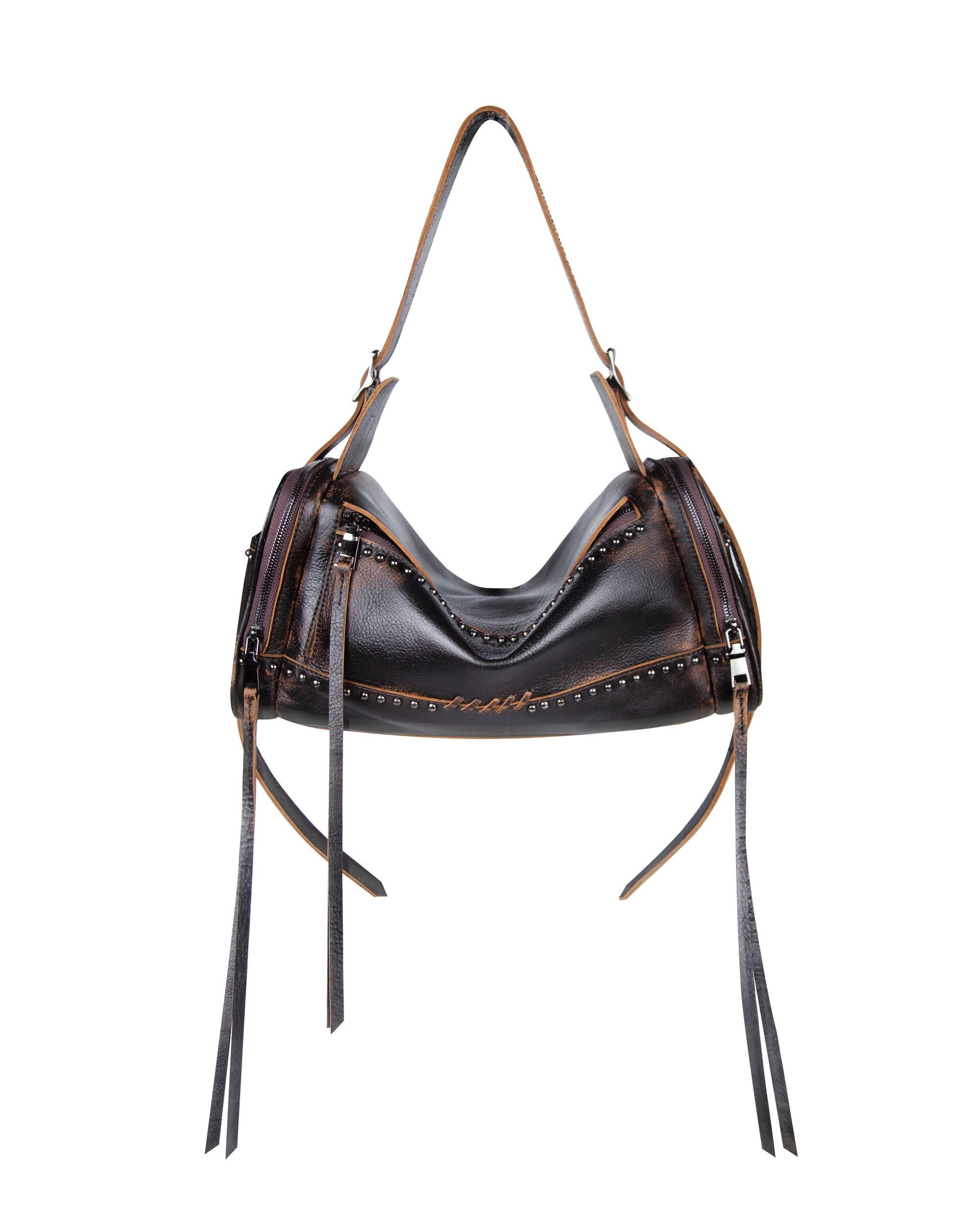 Elliot Studs Large - Distressed Brown