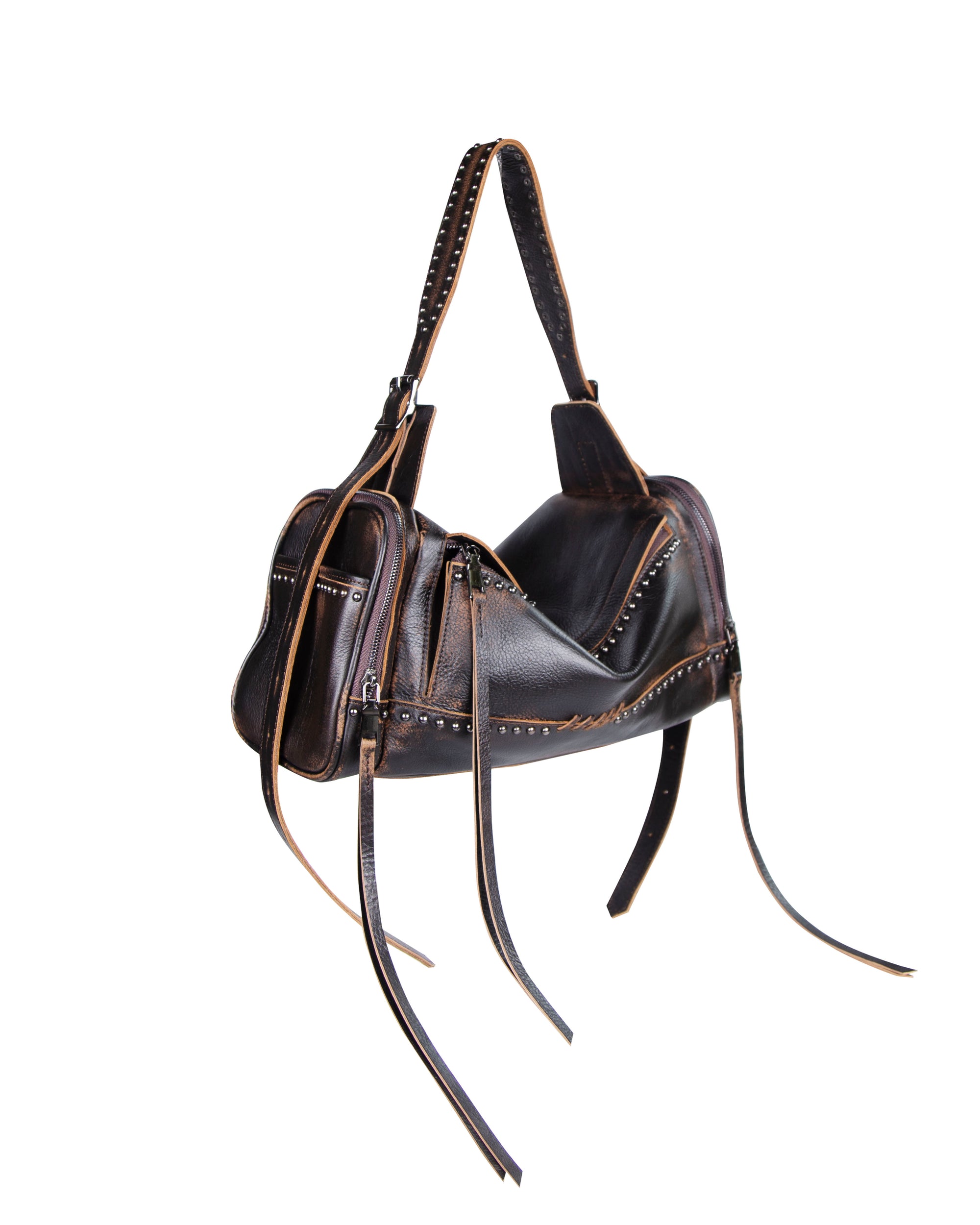 Elliot Studs Large - Distressed Brown
