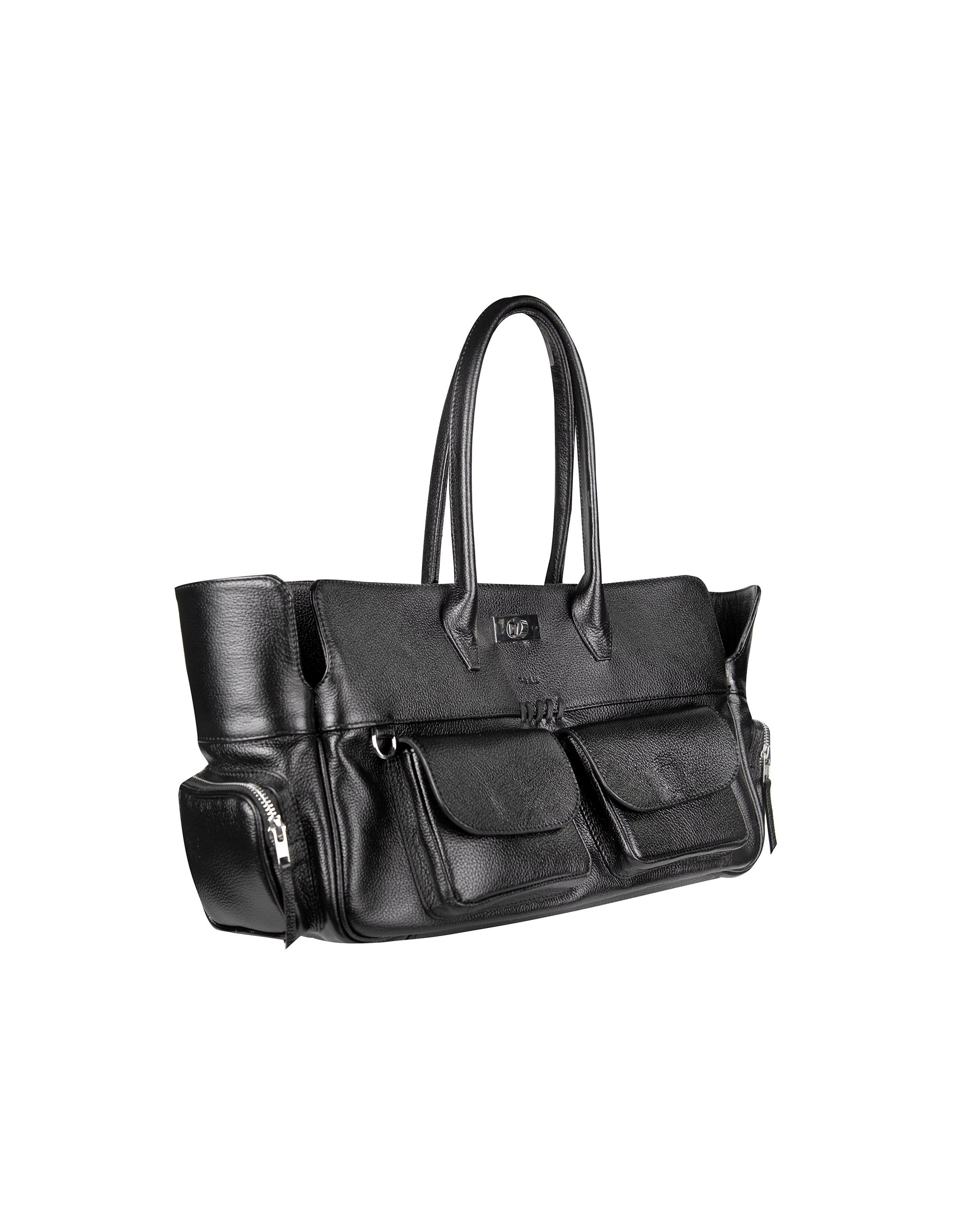 Solene Medium - Pebbled Black