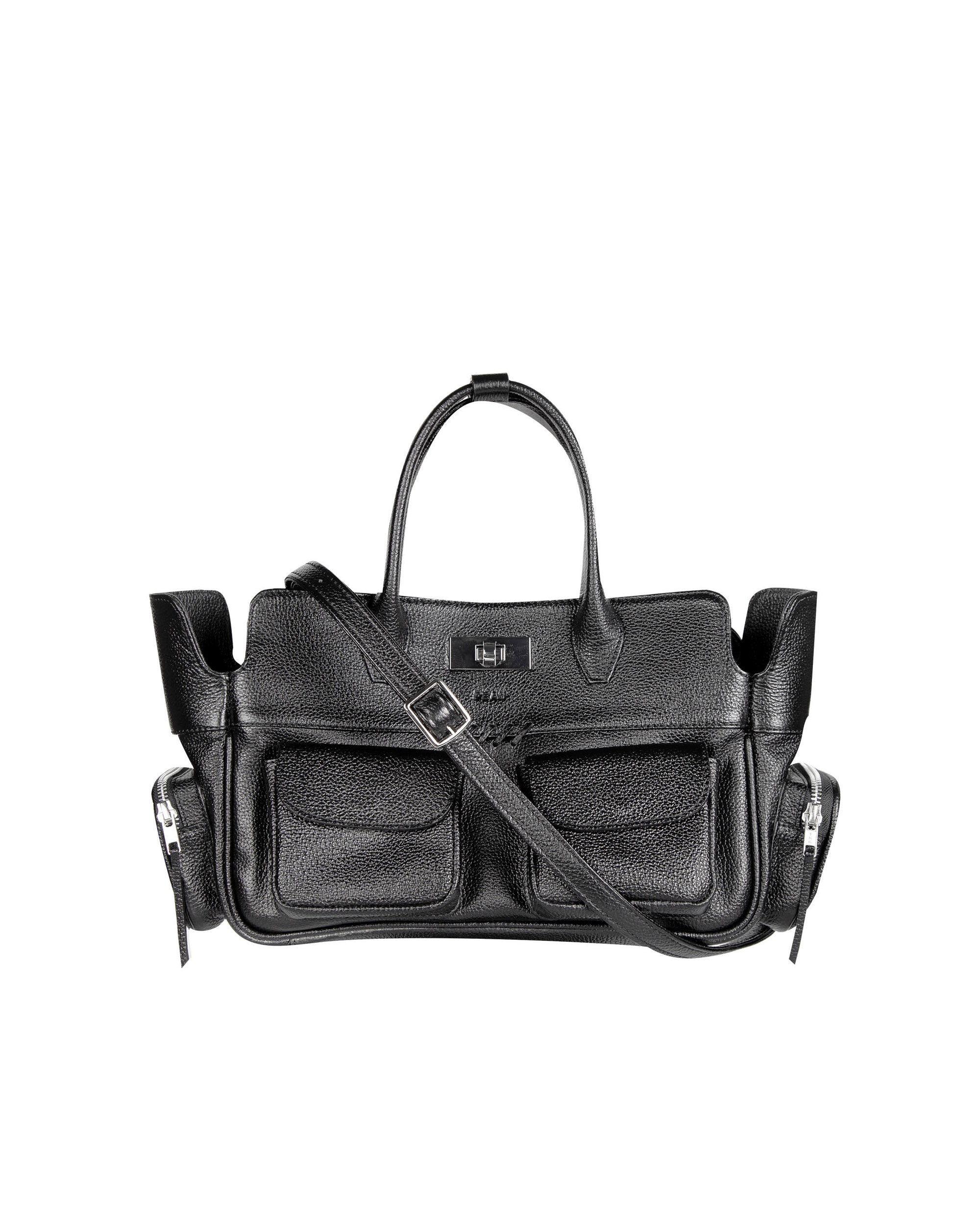 Solene Small - Pebbled Black